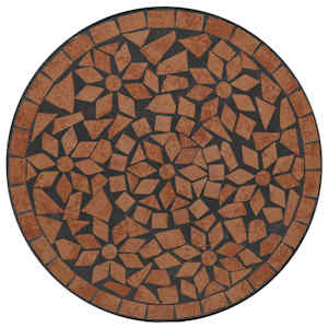 Mozaikový bistro stolek terakota Ø 50 x 70 cm keramika - obrázek 6