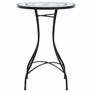 Mozaikový bistro stolek modrý a bílý Ø 50 x 70 cm keramika - obrázek 5
