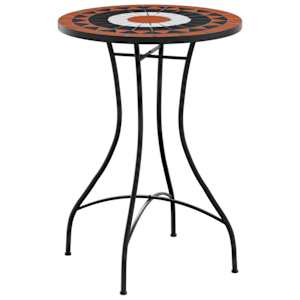 vidaXL mosaiigiga bistroolaud, terrakota /valge, &Oslash;50x70cm, keraamiline