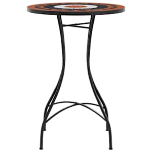 Mozaikový bistro stolek terakotový a bílý Ø 50 x 70 cm keramika - obrázek 5
