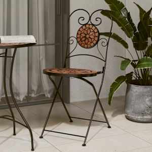 Bistro stoli zložljivi 2 kosa terakota keramika