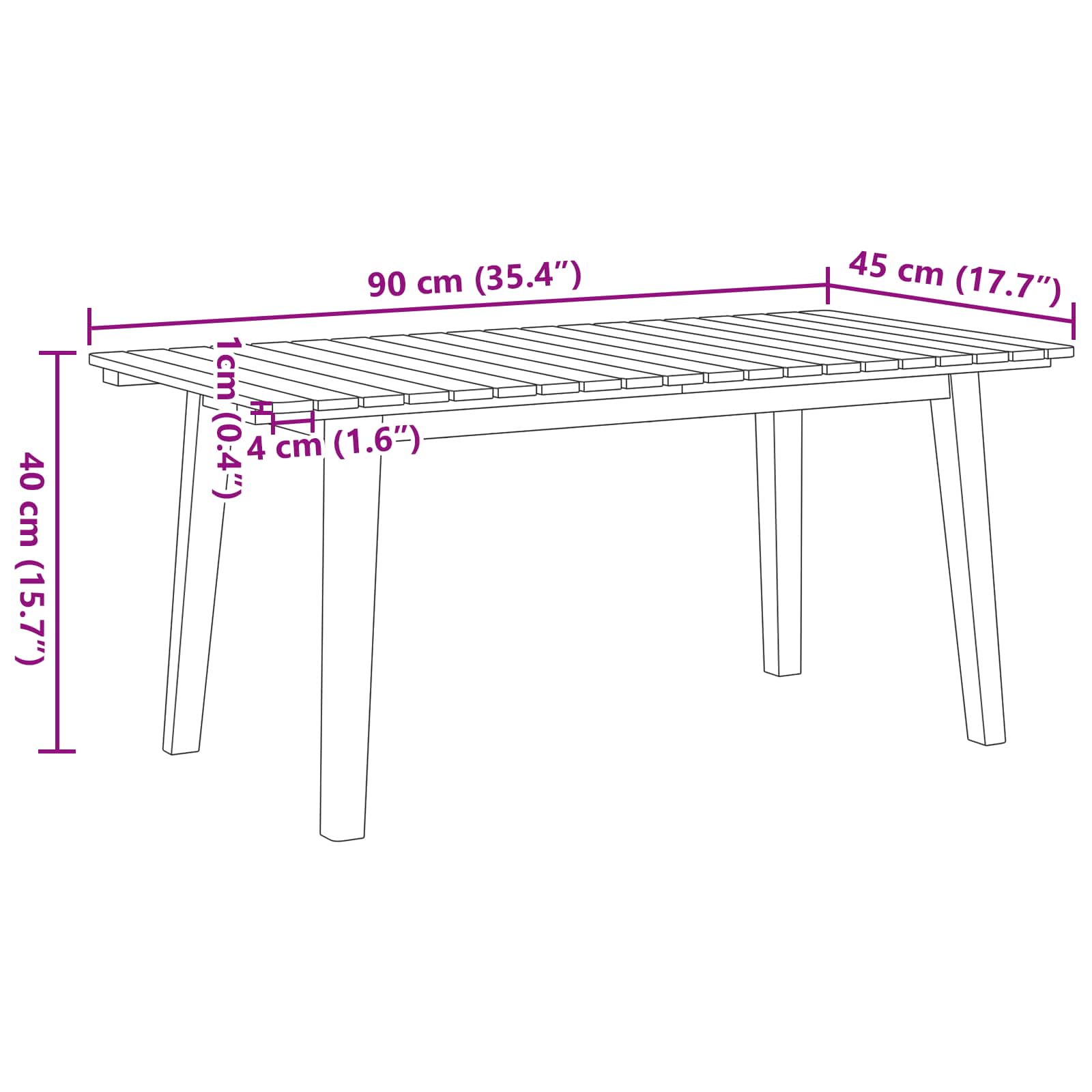Garden Chairs size guide
