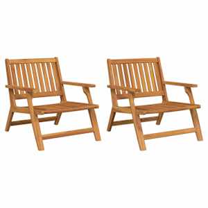Relax bench 2 pcs Rjava Masiven les akacije