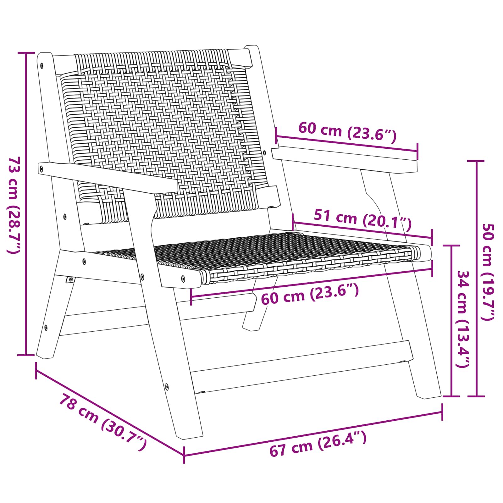 Tuinmeubelen 2 pcs Beige 67 x 78 x 73 cm Massief Acaciahout image 11