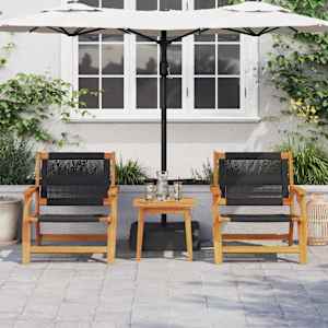 Zahradní nábytek 2 pcs Černá 67 x 76 x 73 cm - obrázek 3