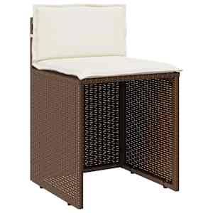 3dílný bistro set s poduškami hnědý polyratan - obrázek 5
