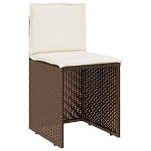 3dílný bistro set s poduškami hnědý polyratan - obrázek 6