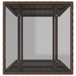 3dílný bistro set s poduškami hnědý polyratan - obrázek 7