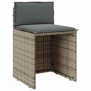 3dílný bistro set s poduškami šedý polyratan - obrázek 5