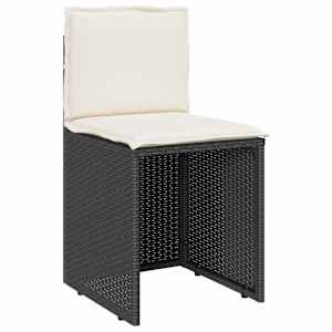 3dílný bistro set s poduškami černý polyratan - obrázek 6