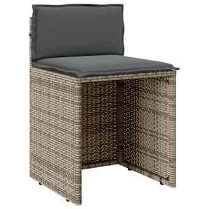 3dílný bistro set s poduškami šedý polyratan - obrázek 5
