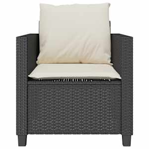 3dílný bistro set s poduškami černý polyratan - obrázek 5