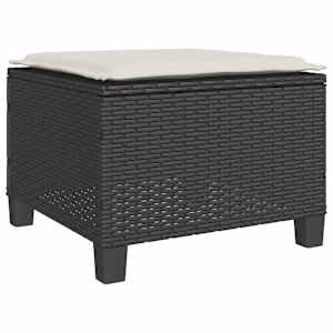 3dílný bistro set s poduškami černý polyratan - obrázek 7
