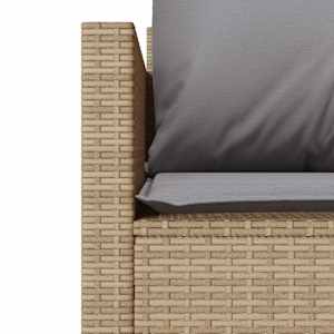3dílný bistro set s poduškami béžový polyratan - obrázek 6
