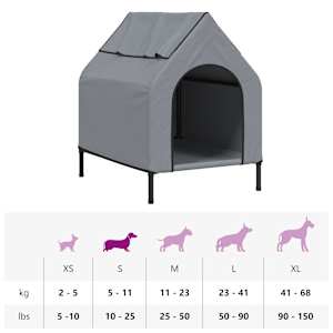 Psí bouda světle šedá oxfordská tkanina a ocel - obrázek 11