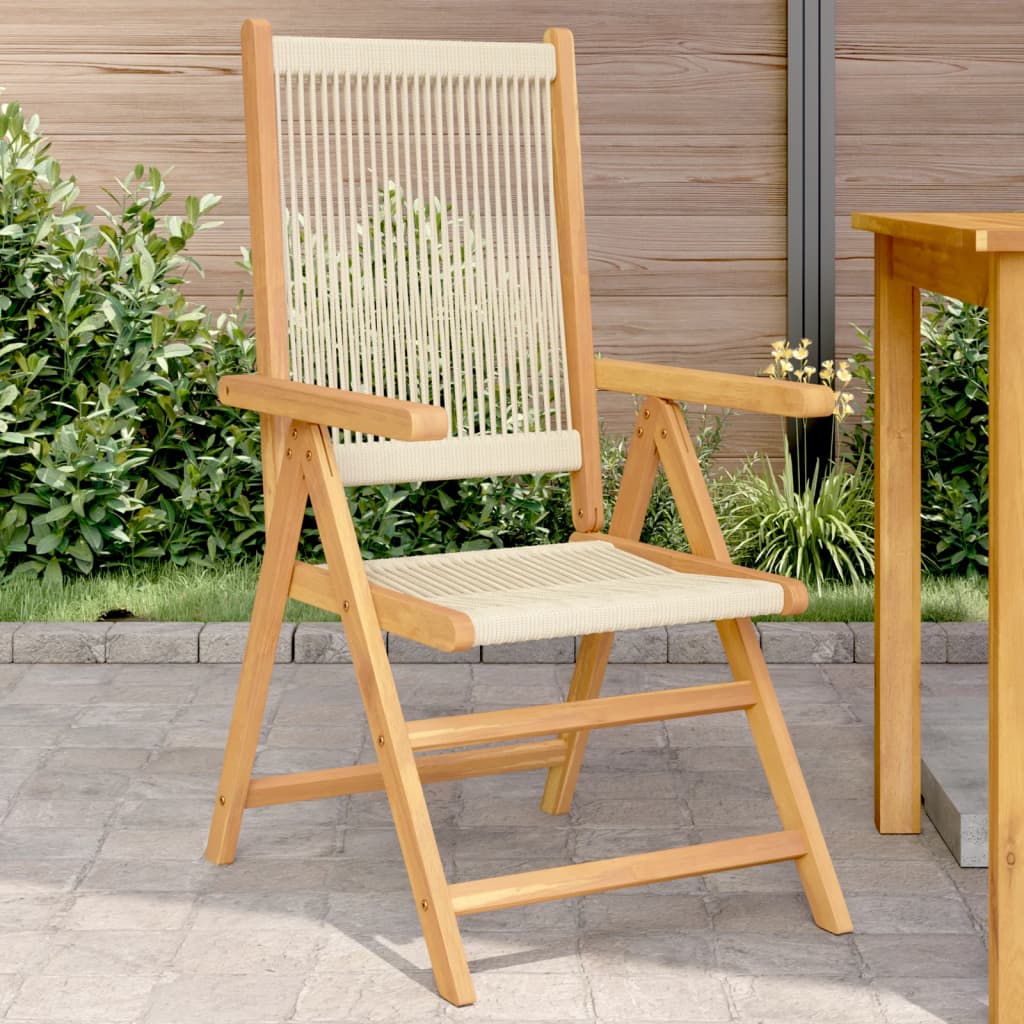 vidaXL Gartenstühle 2 Stk. Beige Massivholz Akazie und Polypropylen