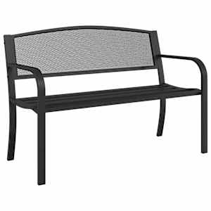 Zahradní lavice 119 cm černá ocel - obrázek 2
