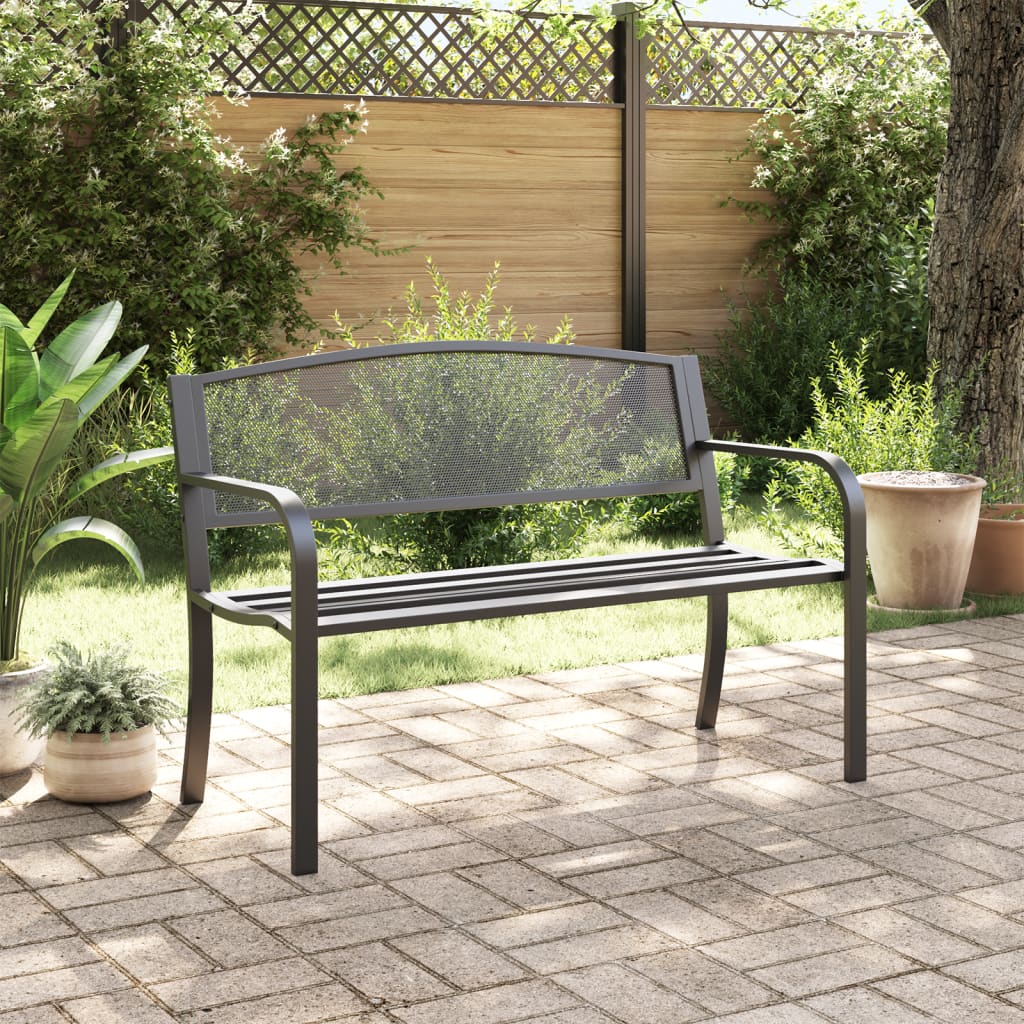 Thumbnail - vidaXL Gartenbank 119 cm Schwarz Stahl