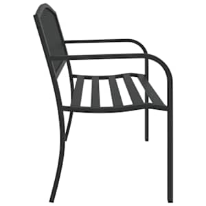 Zahradní lavice 119 cm černá ocel - obrázek 5
