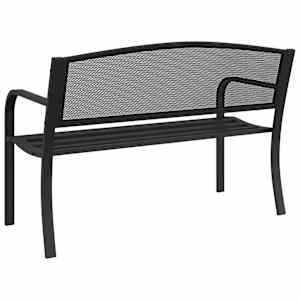 Zahradní lavice 119 cm černá ocel - obrázek 6