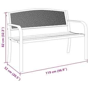 Zahradní lavice 119 cm černá ocel - obrázek 8