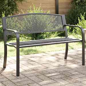 Vrtna klop 119 cm črno jeklo