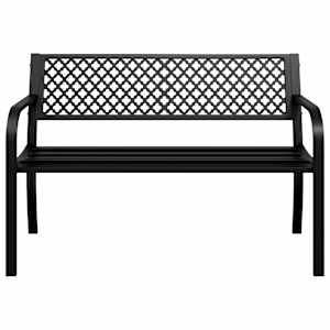 Zahradní lavice 119 cm černá ocel - obrázek 4