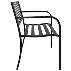 Zahradní lavice 119 cm černá ocel - obrázek 5