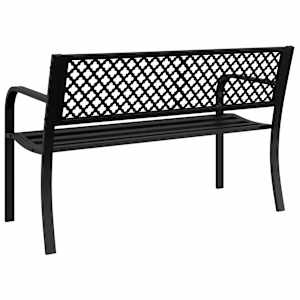 Zahradní lavice 119 cm černá ocel - obrázek 6