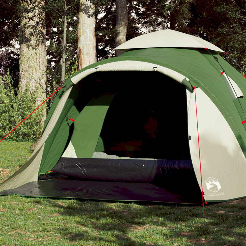 vidaXL Cort de camping cupolă 3 persoane, setare rapidă, verde