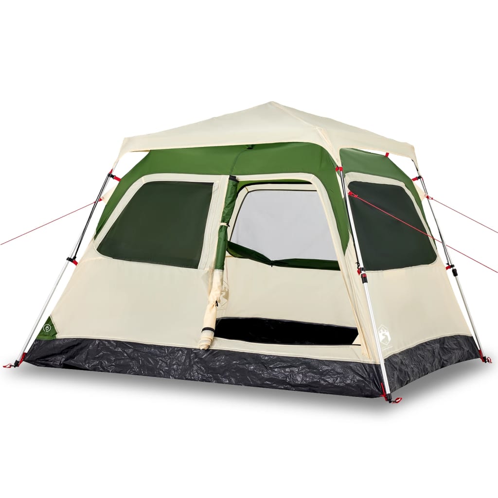 vidaXL Cort de camping cupolă 4 persoane, setare rapidă, verde