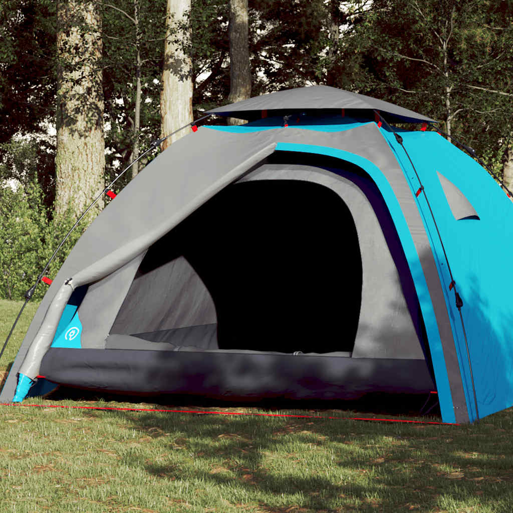 vidaXL Cort de camping cupolă 4 persoane, setare rapidă, albastru