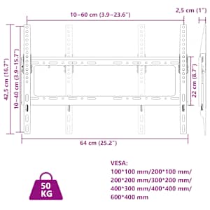 Nástěnný držák na TV 26"–63" Max VESA 600 x 400 mm 50 kg - obrázek 8