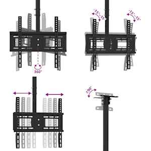 Stropní držák na TV 32"–65" Max VESA 400 x 400 mm 40 kg - obrázek 6