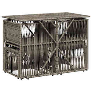 7dílný zahradní jídelní set s poduškami šedý polyratan - obrázek 7