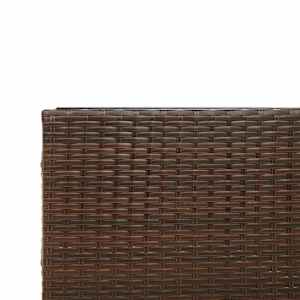Zahradní pohovka ve tvaru L stolek a podušky hnědá polyratan - obrázek 10