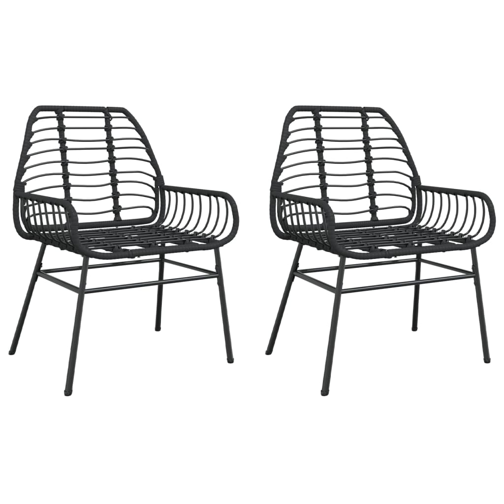 Thumbnail - vidaXL Gartenstühle 2 Stk. Schwarz Poly Rattan