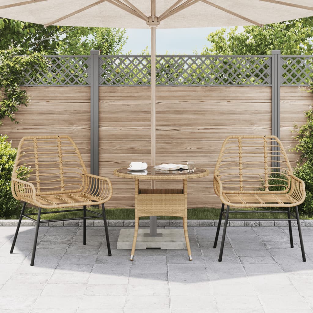 vidaXL Tuinstoel bruin poly rattan 2 st afbeelding