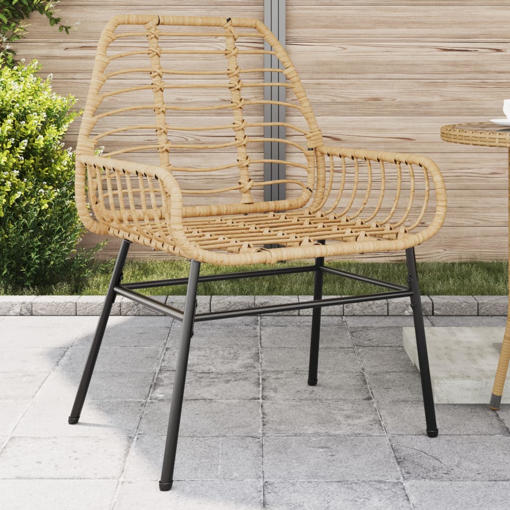 vidaXL Gartenstühle 2 Stk. Braun Poly Rattan