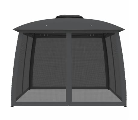 vidaXL Шатра двоен покрив и стени мрежа антрацит 2,93x2,93 м стомана