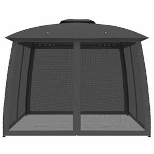vidaXL Шатра двоен покрив и стени мрежа антрацит 2,93x2,93 м стомана