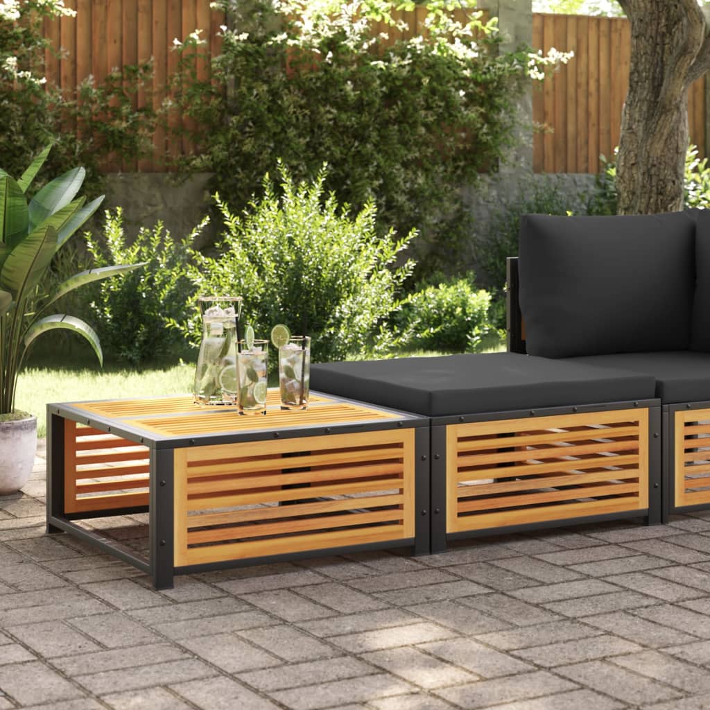 vidaXL Gartentisch mit Hocker Massivholz Akazie