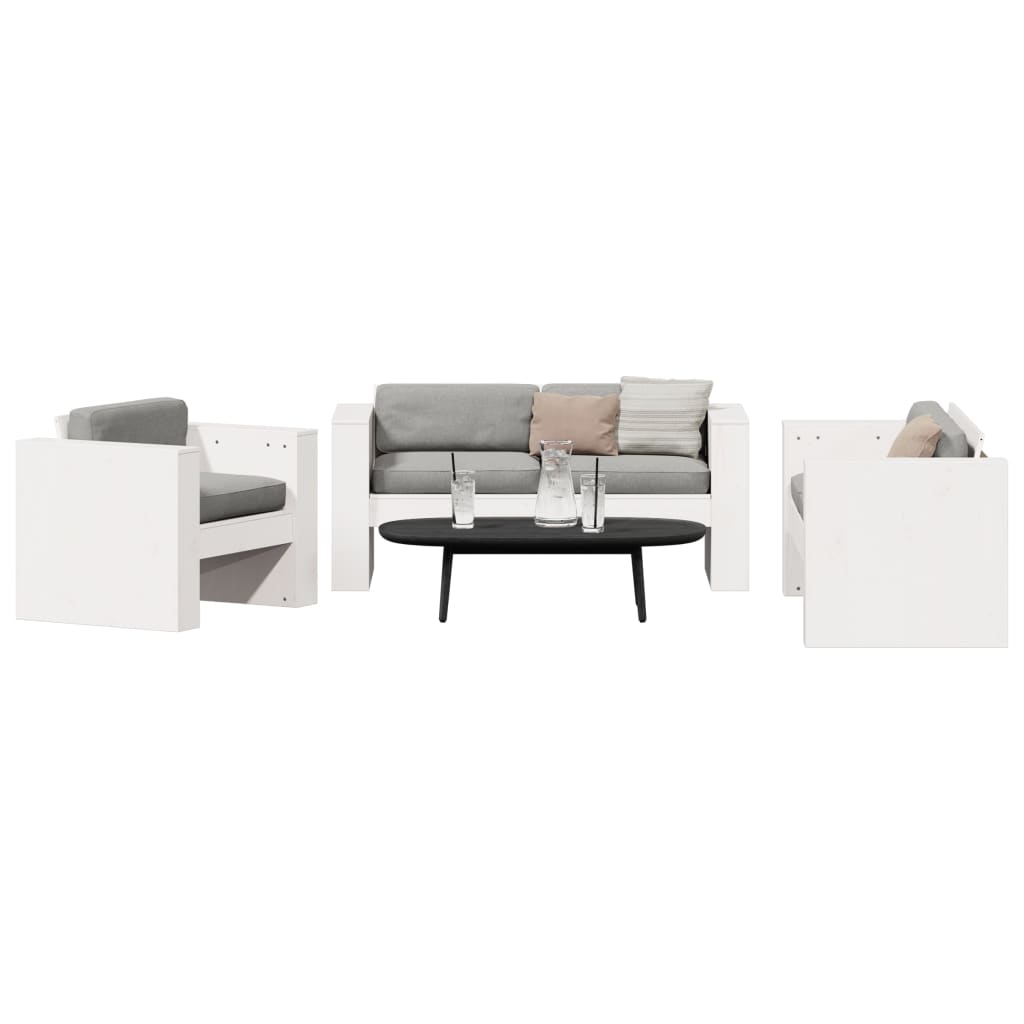 Thumbnail - vidaXL 2-tlg. Garten-Lounge-Set Weiß Massivholz Kiefer