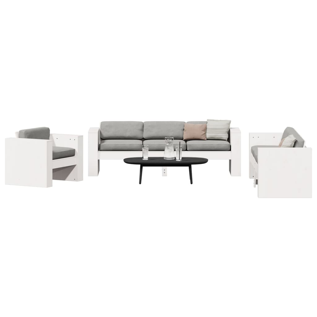Thumbnail - vidaXL 2-tlg. Garten-Lounge-Set Weiß Massivholz Kiefer