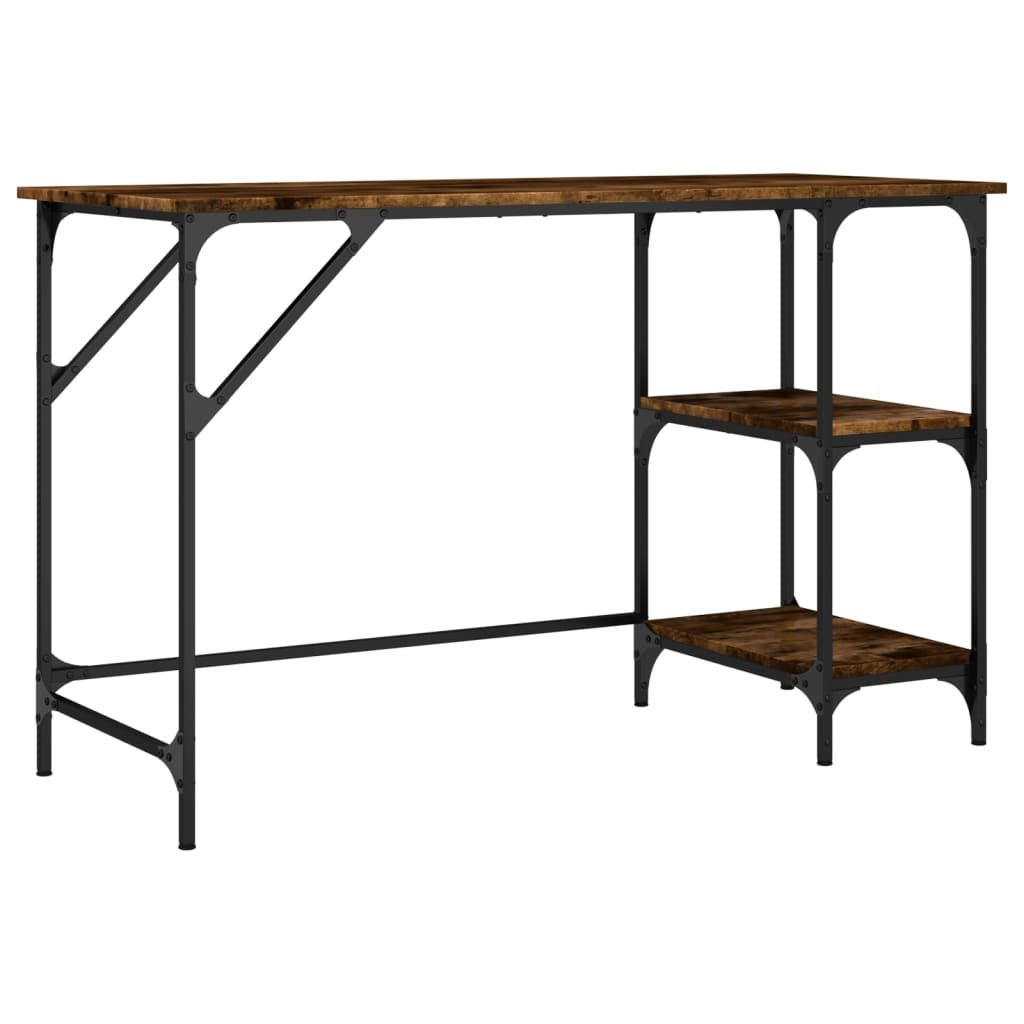 vidaXL Psací stůl kouřový dub 120 x 50 x 75 cm kov a kompozitní dřevo