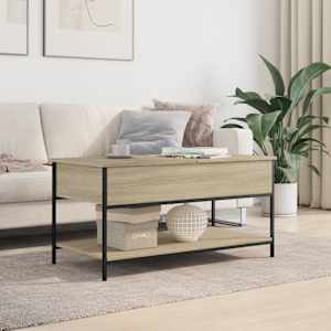 vidaXL Table basse ch&ecirc;ne sonoma 100x50x50cm bois d'ing&eacute;nierie et m&eacute;tal