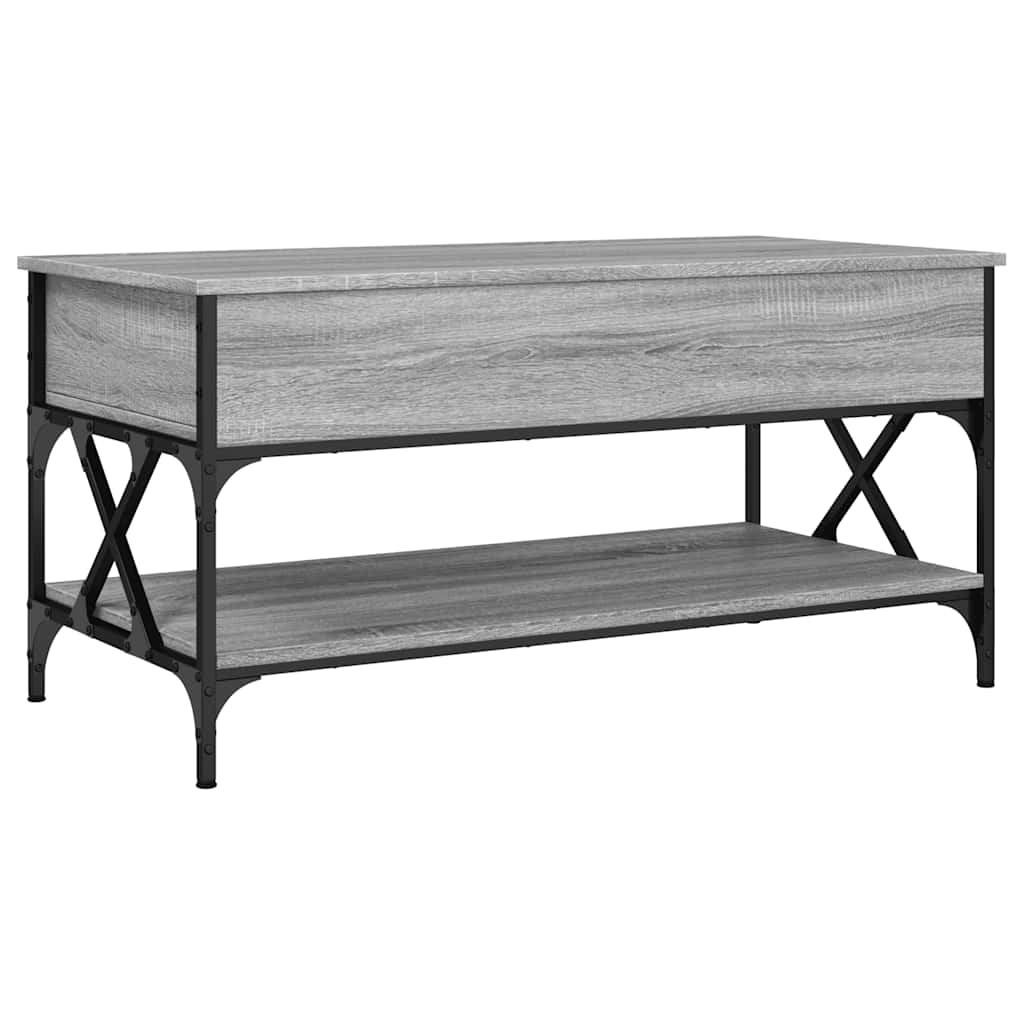 vidaXL Konferenční stolek šedý sonoma 100 x 50 x 50 cm kompozit a kov