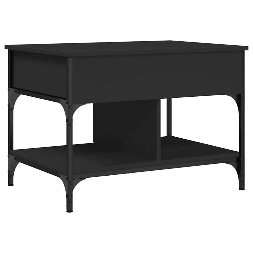 vidaXL Konferenční stolek černý 70 x 50 x 50 cm kompozitní dřevo a kov