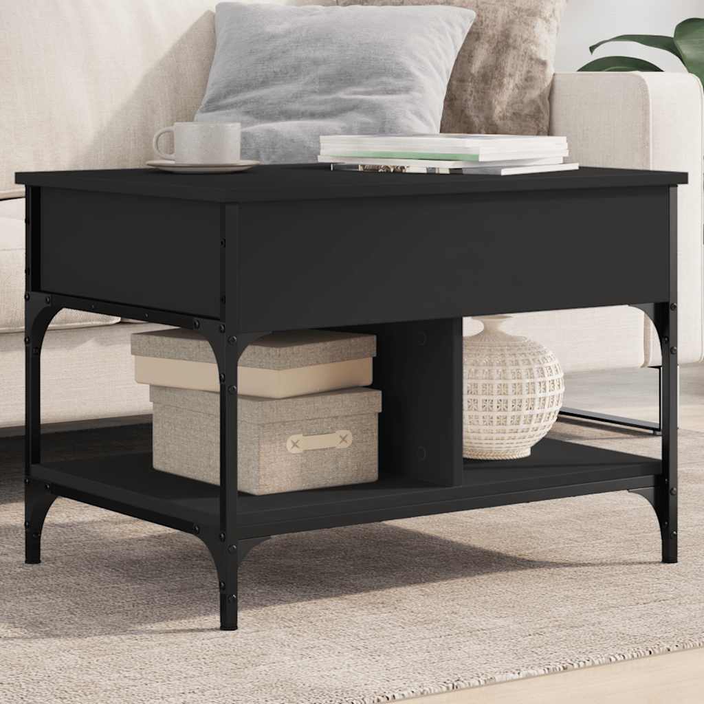 vidaXL Couchtisch Schwarz 70x50x50 cm Holzwerkstoff und Metall
