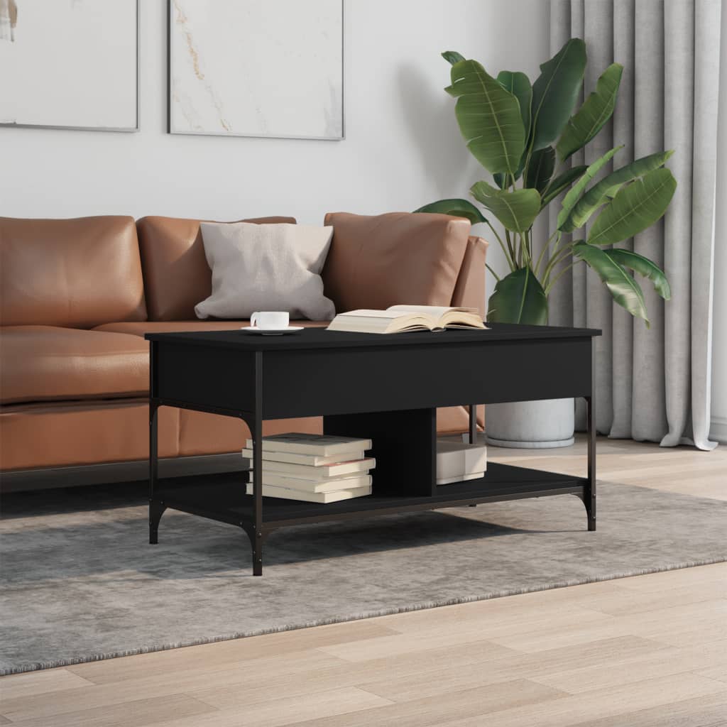 Thumbnail - vidaXL Couchtisch Schwarz 100x50x50 cm Holzwerkstoff und Metall